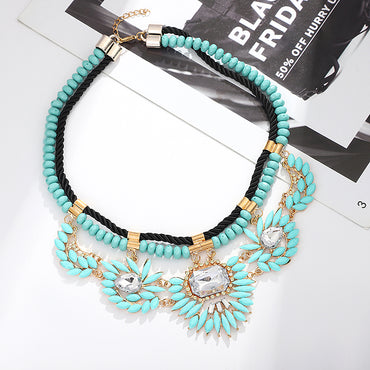 Retro Exaggerated Bohemian Geometric Arylic Alloy Women's Necklace