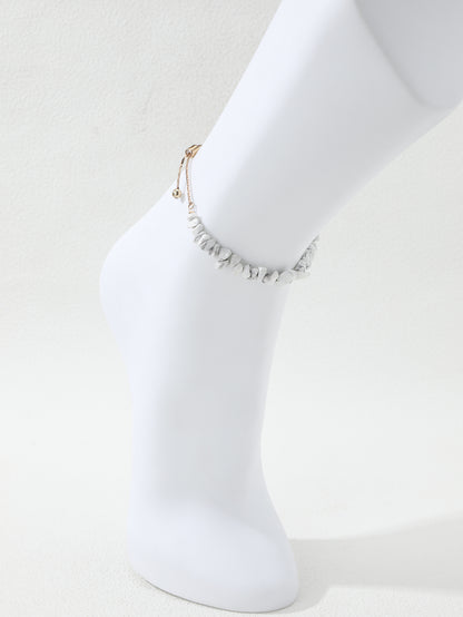 Classic Style Irregular Natural Stone Beaded Women's Anklet