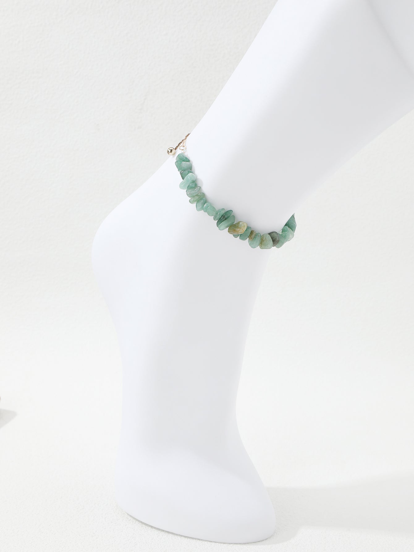 Classic Style Irregular Natural Stone Beaded Women's Anklet