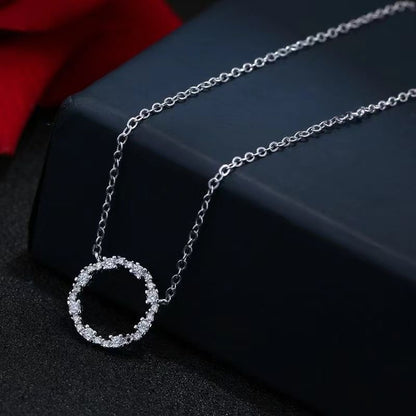Ig Style Simple Style Circle Alloy Plating Inlay Rhinestones Women's Necklace