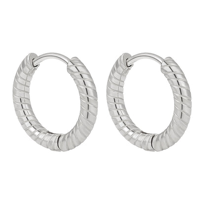 1 Pair Basic Round Plating Stainless Steel 18k Gold Plated Earrings