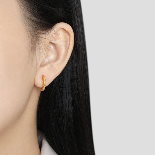 1 Pair Basic Round Plating Stainless Steel 18k Gold Plated Earrings