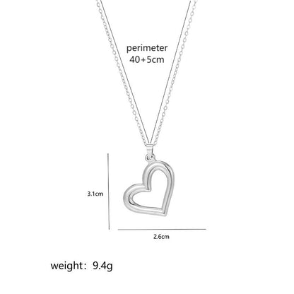 Simple Style Commute Heart Shape Stainless Steel Polishing Plating 18k Gold Plated Pendant Necklace