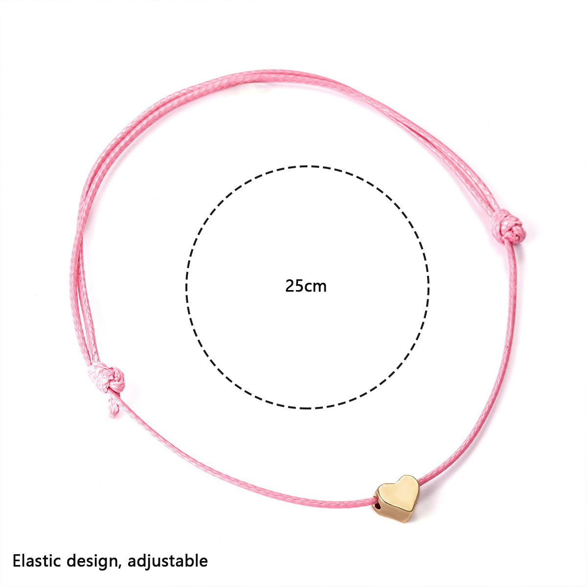 Simple Style Heart Shape Synthetic Resin Rope Unisex Drawstring Bracelets