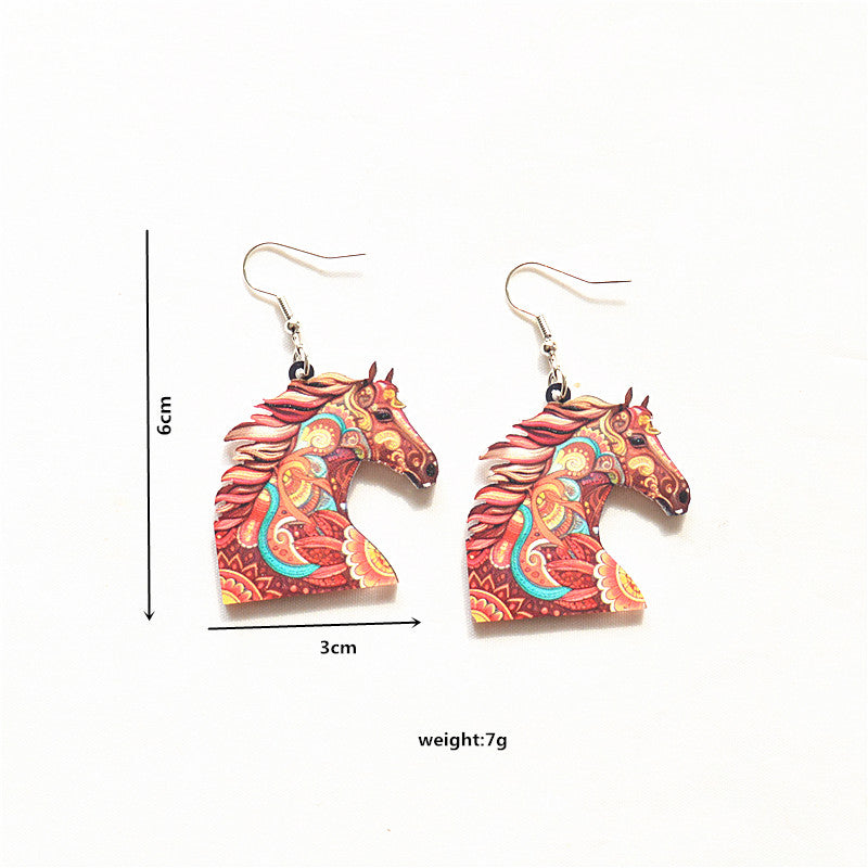 1 Pair Simple Style Animal Arylic Metal Drop Earrings