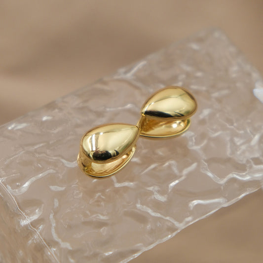 1 Pair Simple Style Water Droplets Plating Alloy Gold Plated Earrings