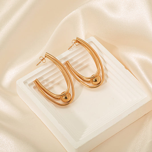 1 Pair Ig Style Geometric Plating Stainless Steel Gold Plated Ear Studs