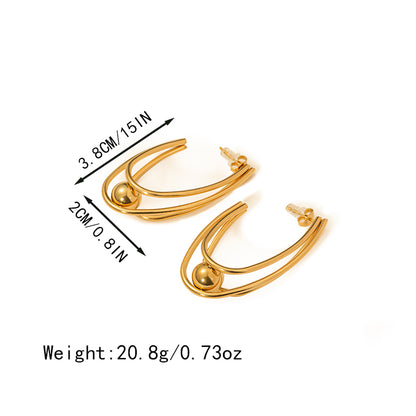 1 Pair Ig Style Geometric Plating Stainless Steel Gold Plated Ear Studs