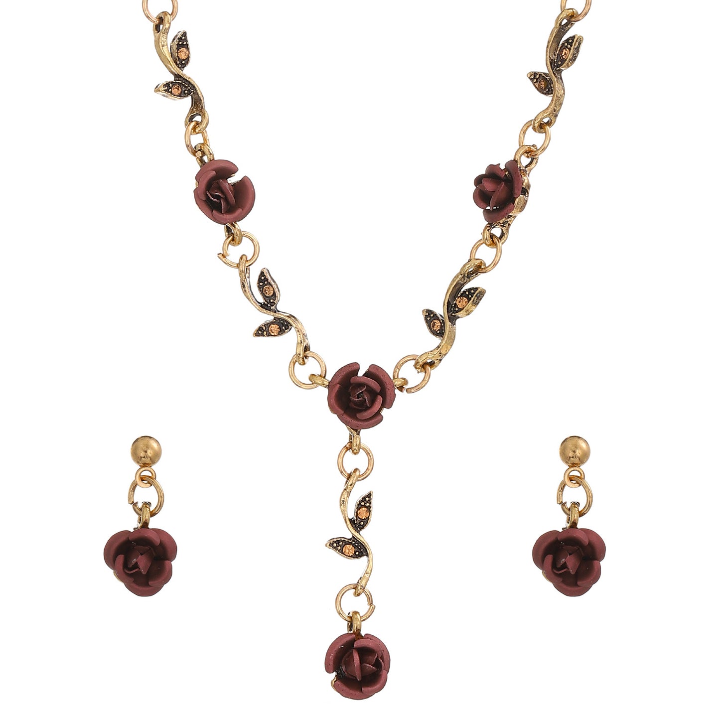 Romantic Rose Alloy Plating Women's Bracelets Earrings Necklace