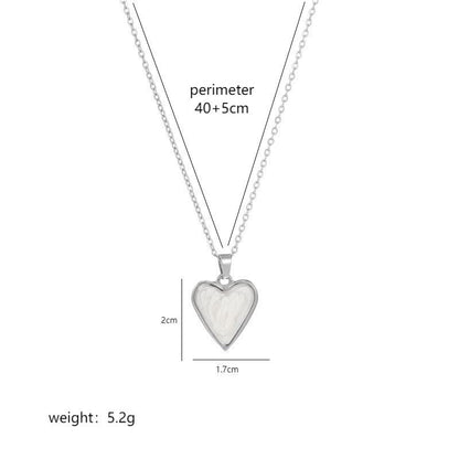 Luxurious Heart Shape Stainless Steel Enamel Plating 18k Gold Plated Pendant Necklace