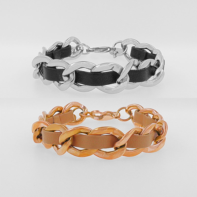 Hip-hop Geometric Stainless Steel Plating Bracelets