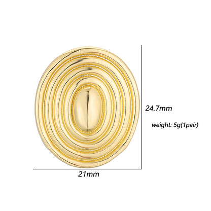 1 Pair Casual Retro Simple Style C Shape Irregular Irregular Plating Inlay Copper Zircon 18k Gold Plated Ear Studs