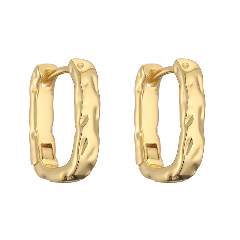 1 Pair Casual Retro Simple Style C Shape Irregular Irregular Plating Inlay Copper Zircon 18k Gold Plated Ear Studs