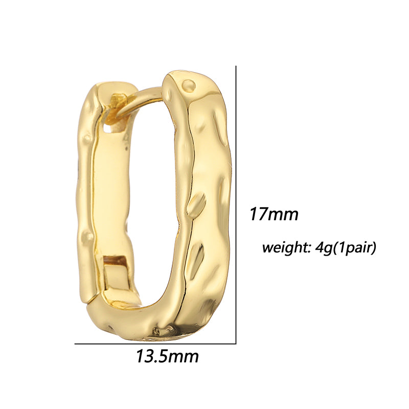 1 Pair Casual Retro Simple Style C Shape Irregular Irregular Plating Inlay Copper Zircon 18k Gold Plated Ear Studs