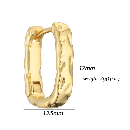 1 Pair Casual Retro Simple Style C Shape Irregular Irregular Plating Inlay Copper Zircon 18k Gold Plated Ear Studs