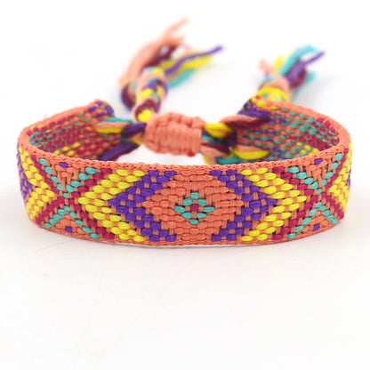 Ethnic Style Plaid Polyester Unisex Bracelets 1 Piece