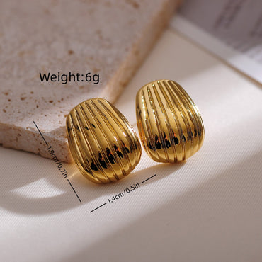 1 Pair IG Style Geometric Stainless Steel 18K Gold Plated Ear Studs