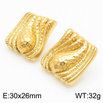 1 Pair Simple Style Geometric Stainless Steel 18k Gold Plated Ear Studs