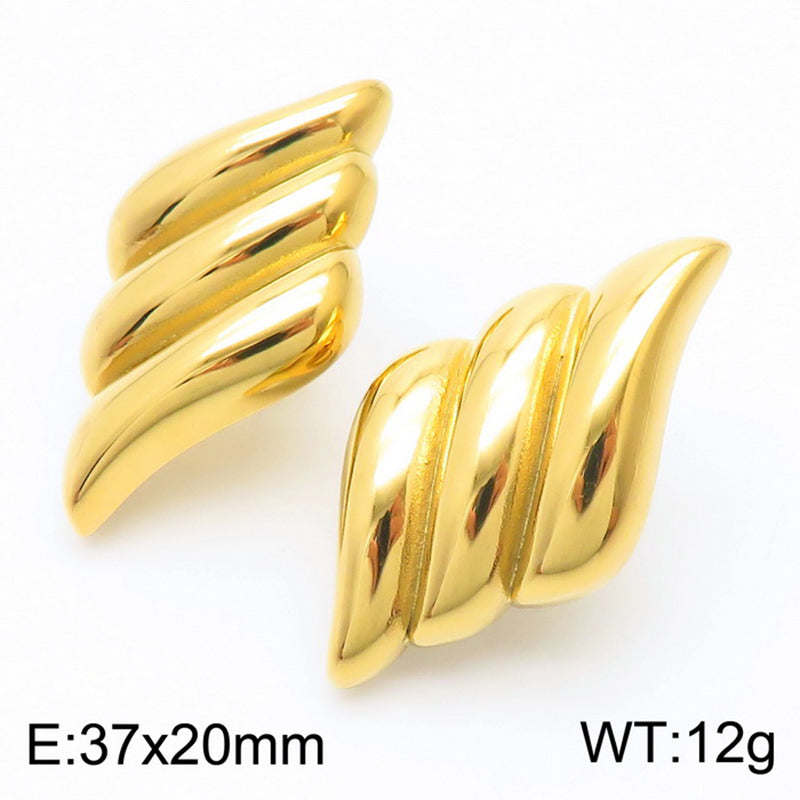 1 Pair Simple Style Geometric Stainless Steel 18k Gold Plated Ear Studs