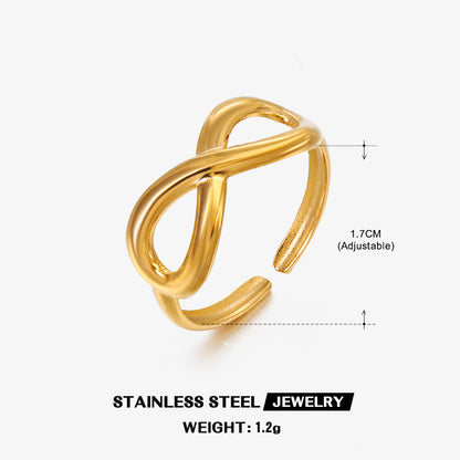 Simple Style Geometric Stainless Steel Plating 18k Gold Plated Rings