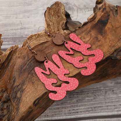 1 Pair Simple Style Letter Wood Drop Earrings