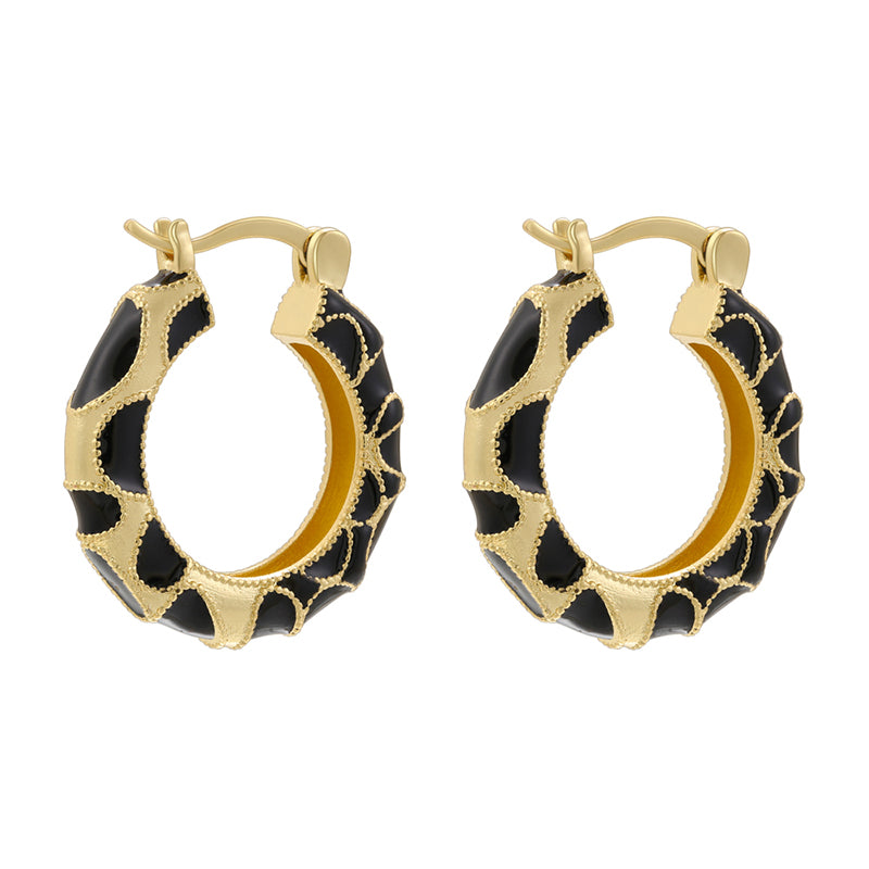 1 Pair Casual Hip-hop Vintage Style U Shape Enamel Plating Copper 18k Gold Plated Earrings