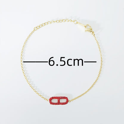 Simple Style Geometric Titanium Steel Plating Inlay Rhinestones 18k Gold Plated Bracelets