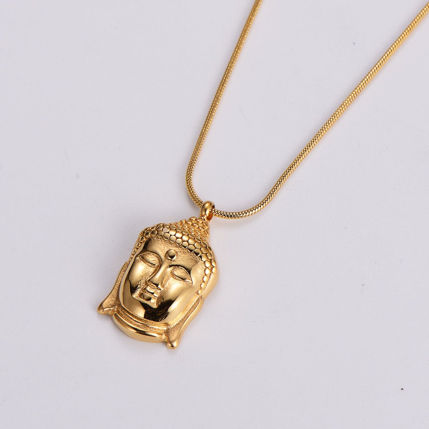 Elegant Luxurious Ethnic Style Buddha Stainless Steel Pendant Necklace