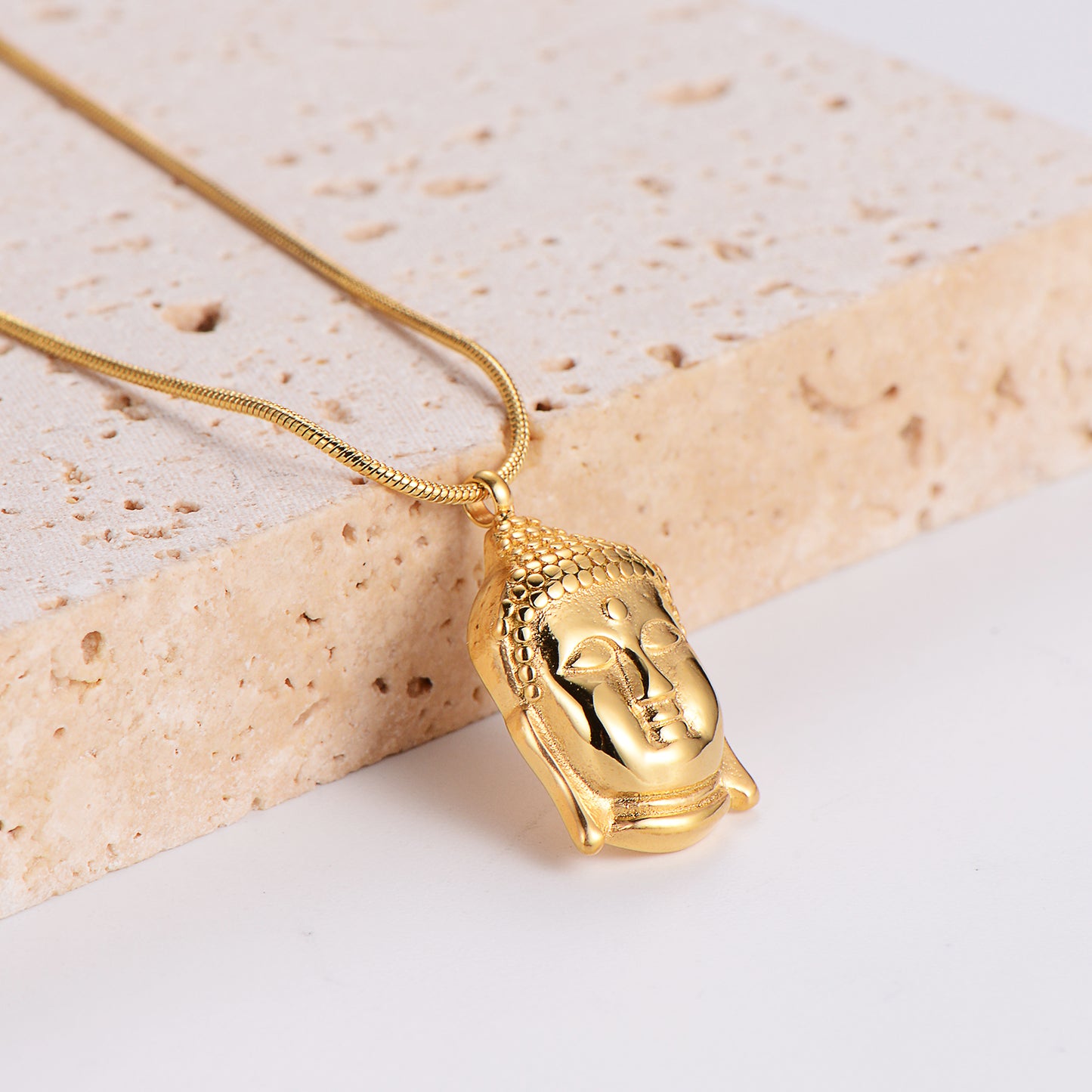 Elegant Luxurious Ethnic Style Buddha Stainless Steel Pendant Necklace