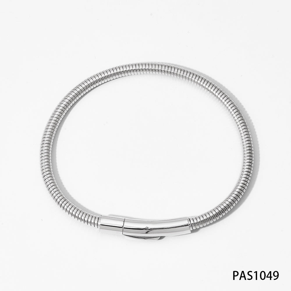 Simple Style Solid Color Stainless Steel Polishing Plating 14k Gold Plated White Gold Plated Gold Plated Bracelets Necklace