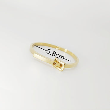 Elegant Circle Titanium Steel Plating 18k Gold Plated Bangle