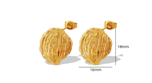 1 Pair Vintage Style Simple Style Lines Irregular Plating Pleated Copper 18k Gold Plated Ear Studs