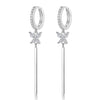 1 Pair Luxurious Simple Style Shiny Tassel Butterfly Plating Inlay Sterling Silver Zircon 18k Gold Plated White Gold Plated Drop Earrings