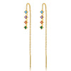 1 Pair Elegant Luxurious Shiny Tassel Plating Inlay Sterling Silver Zircon 18k Gold Plated White Gold Plated Ear Line