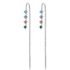 1 Pair Elegant Luxurious Shiny Tassel Plating Inlay Sterling Silver Zircon 18k Gold Plated White Gold Plated Ear Line