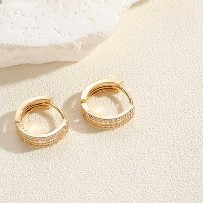 1 Pair Vintage Style Simple Style Commute Leaves Plating Inlay Copper Zircon 14k Gold Plated Earrings