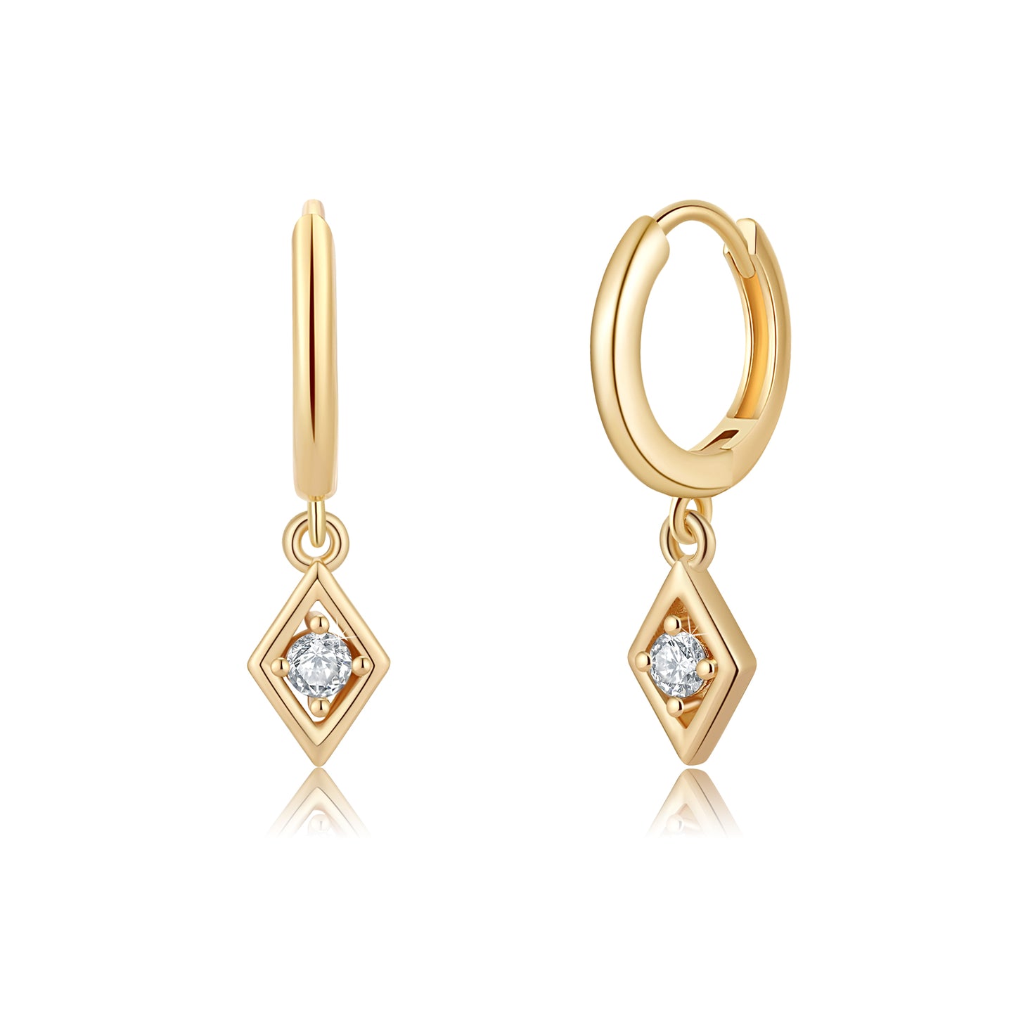 1 Pair Elegant Triangle Devil's Eye Heart Shape Plating Inlay Copper 3a Zircon 14k Gold Plated Drop Earrings