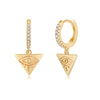 1 Pair Elegant Triangle Devil's Eye Heart Shape Plating Inlay Copper 3a Zircon 14k Gold Plated Drop Earrings