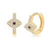 1 Pair Elegant Triangle Devil's Eye Heart Shape Plating Inlay Copper 3a Zircon 14k Gold Plated Drop Earrings