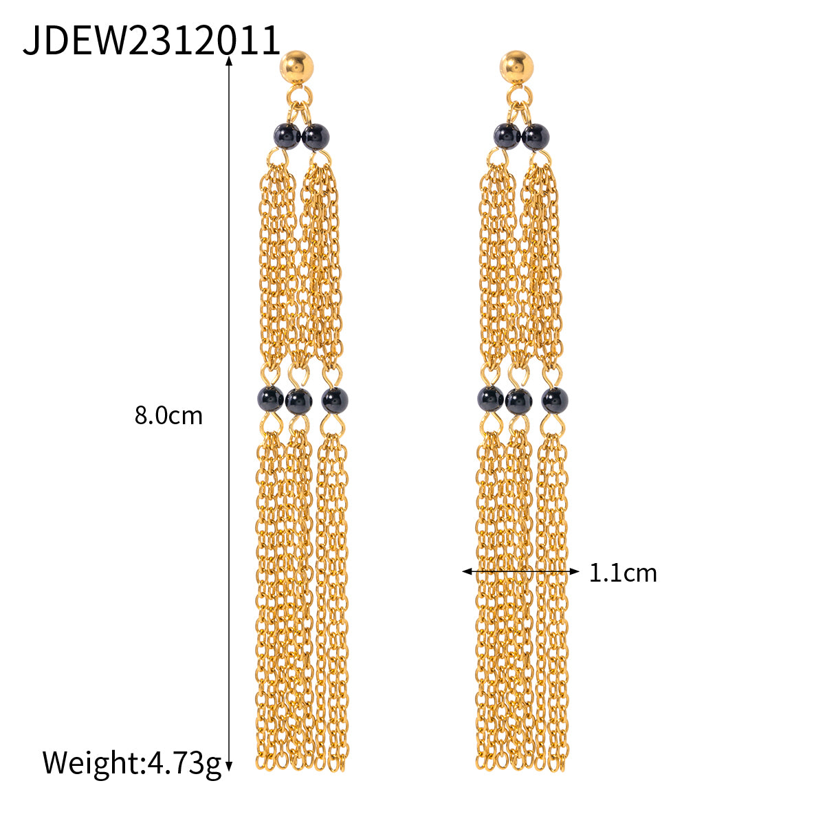 Ig Style Simple Style Tassel Stainless Steel Plating Inlay Natural Stone 18k Gold Plated Earrings Necklace