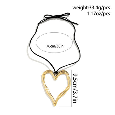 Sweet Cool Style Heart Shape Alloy Plating Women's Pendant Necklace