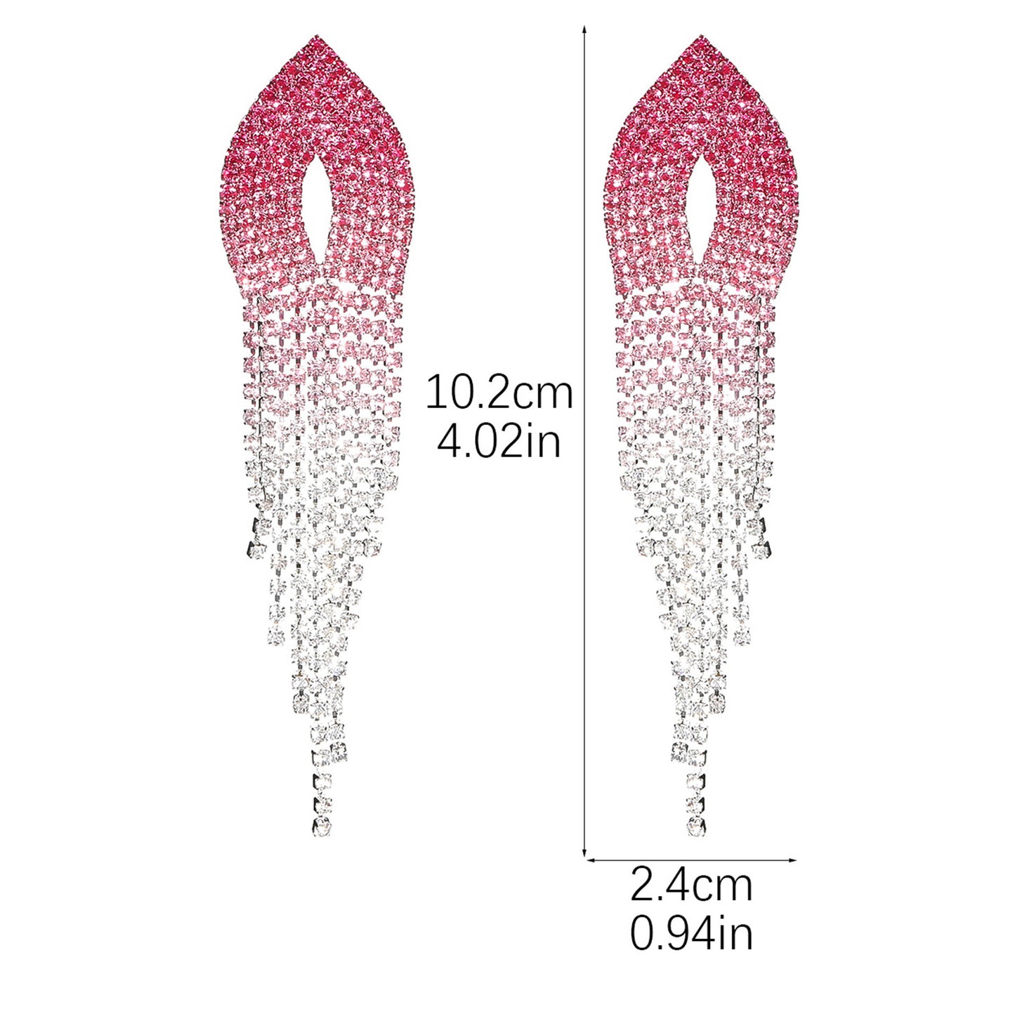 1 Pair Elegant Luxurious Geometric Tassel Plating Inlay Alloy Rhinestones Silver Plated Drop Earrings