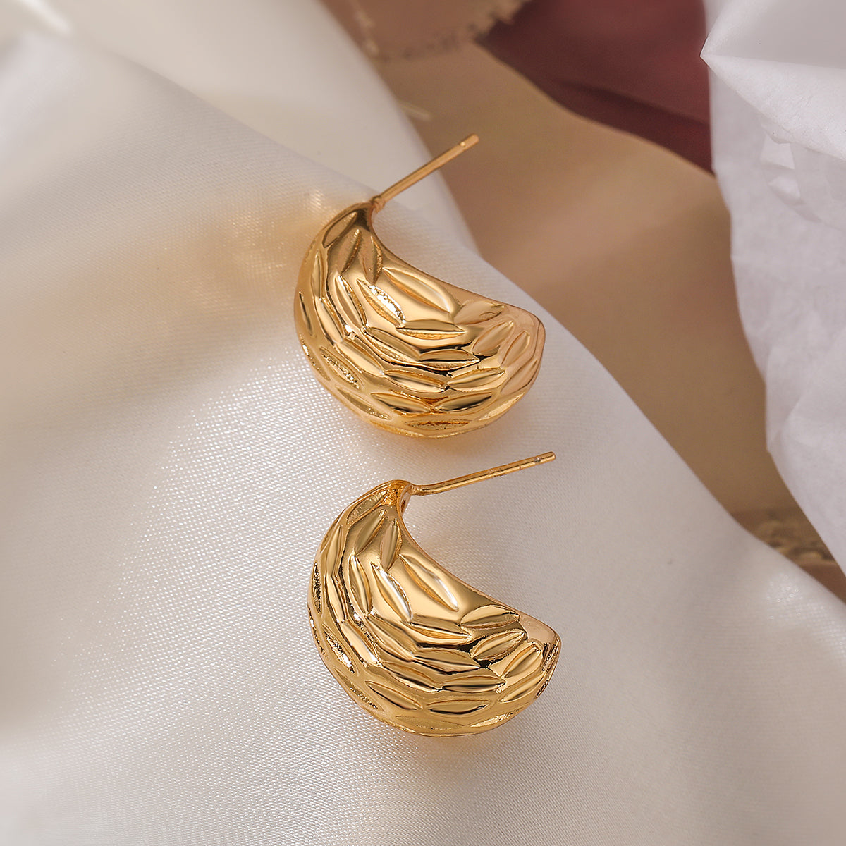 1 Pair Simple Style Geometric Solid Color Plating Copper 18k Gold Plated Ear Studs