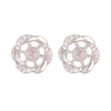 1 Pair Elegant Shiny Flower Plating Hollow Out Inlay Sterling Silver Zircon 18k Gold Plated Ear Studs