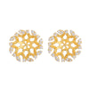 1 Pair Elegant Shiny Flower Plating Hollow Out Inlay Sterling Silver Zircon 18k Gold Plated Ear Studs