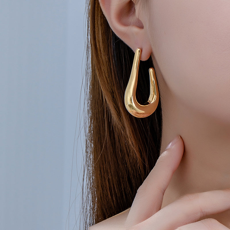 1 Pair Elegant Simple Style U Shape Plating Arylic 14k Gold Plated Silver Plated Drop Earrings