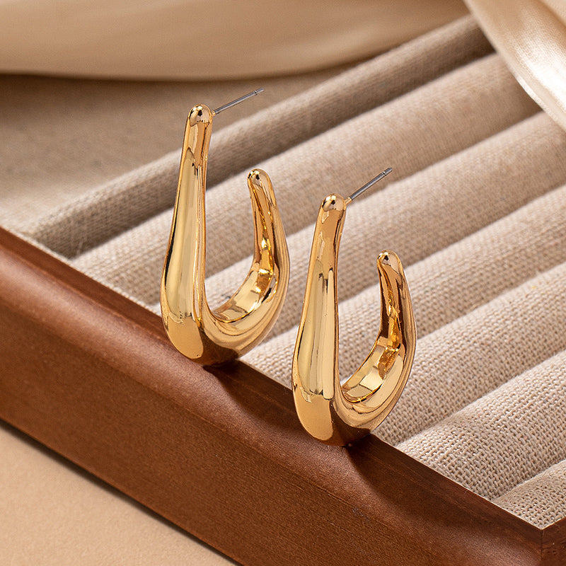 1 Pair Elegant Simple Style U Shape Plating Arylic 14k Gold Plated Silver Plated Drop Earrings