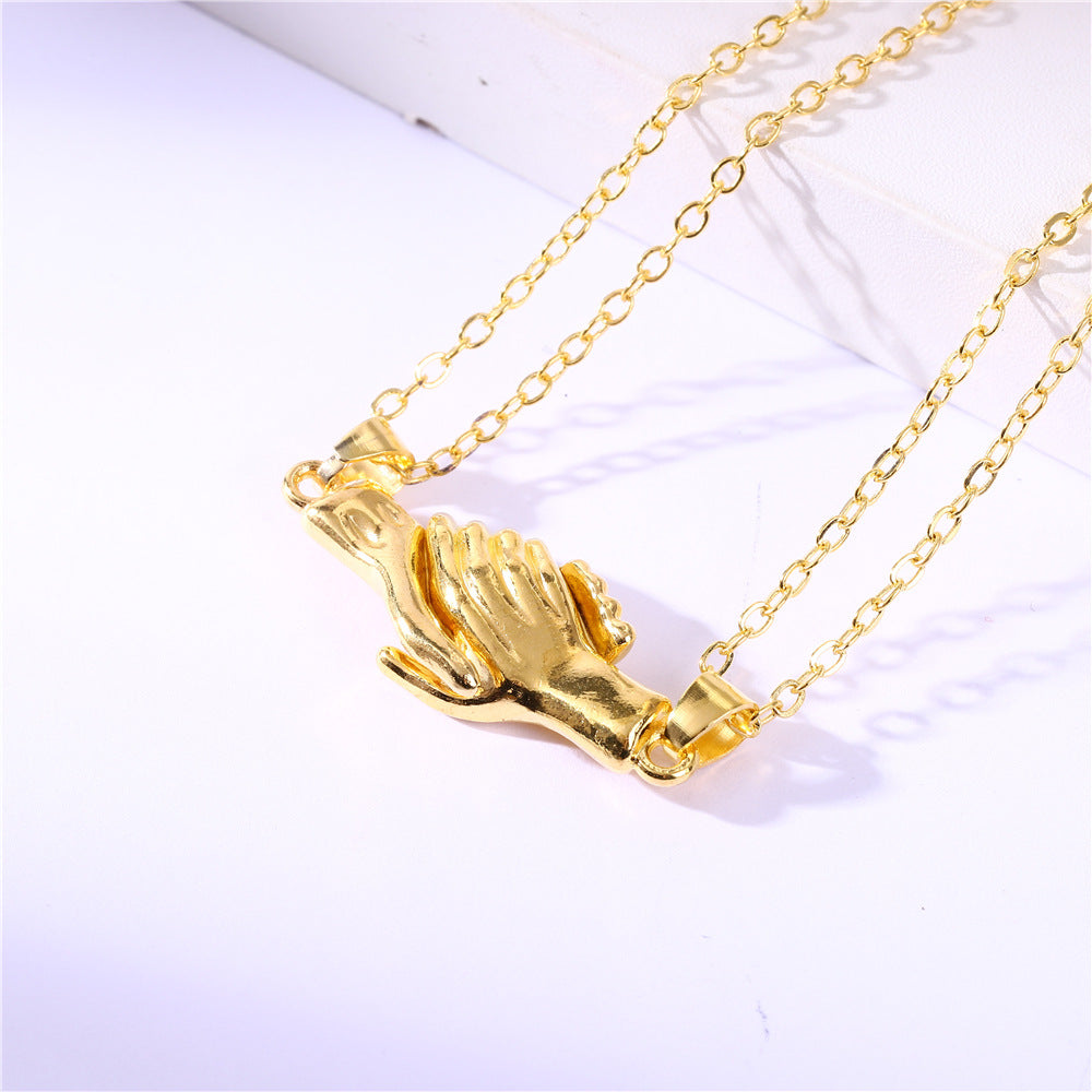 Simple Style Hand Alloy Plating Unisex Pendant Necklace