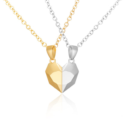 Romantic Heart Shape Alloy Plating Couple Pendant Necklace