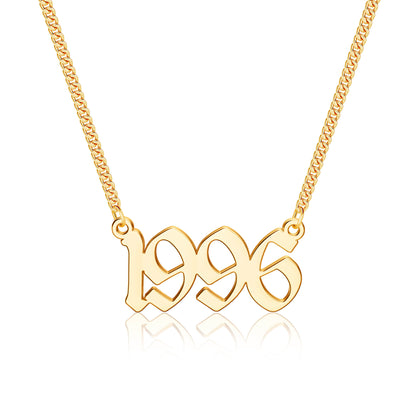 Simple Style Number Copper Plating 14k Gold Plated Pendant Necklace
